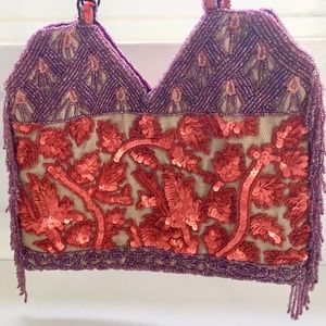 Jamin Puech Beaded & Sequin Bag- Purple & Orange